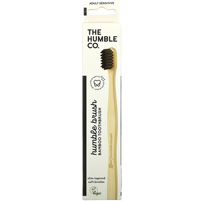 

The Humble Co., Humble Bamboo Toothbrush, Adult Sensitive, Black, 1 Toothbrush