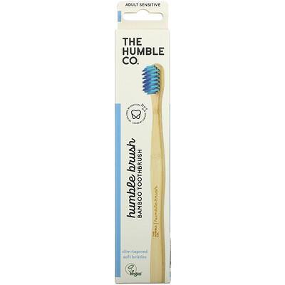 

The Humble Co., Humble Bamboo Toothbrush, Adult Sensitive, Blue, 1 Toothbrush