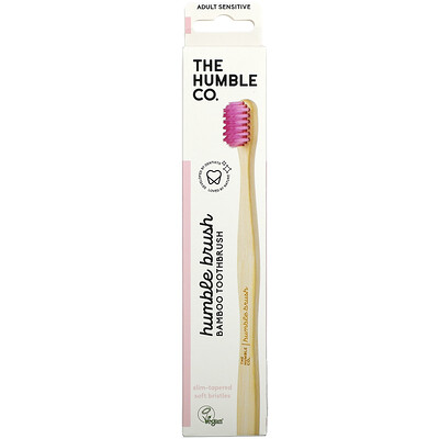 

The Humble Co., Humble Bamboo Toothbrush, Adult Sensitive, Pink, 1 Toothbrush