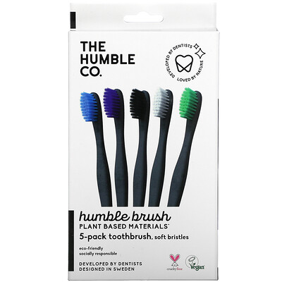 

The Humble Co. Humble Brush Зубная щетка с мягкой щетиной 5 шт. В упаковке