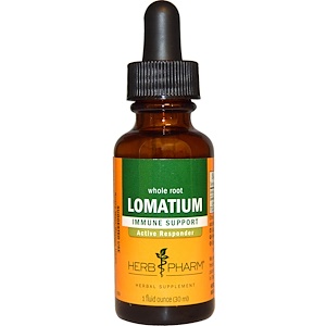Herb Pharm, Ломатиум, цельный корень, 1 жидкая унция (30 мл)