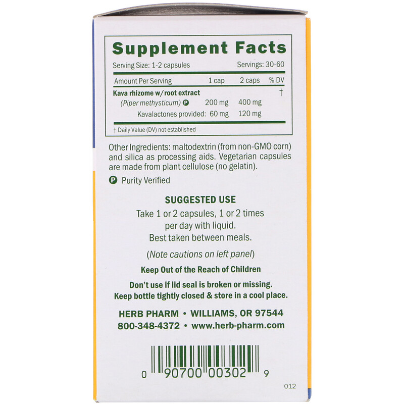 Herb Pharm, Kava, 248 mg, 60 Vegetarian Capsules iHerb
