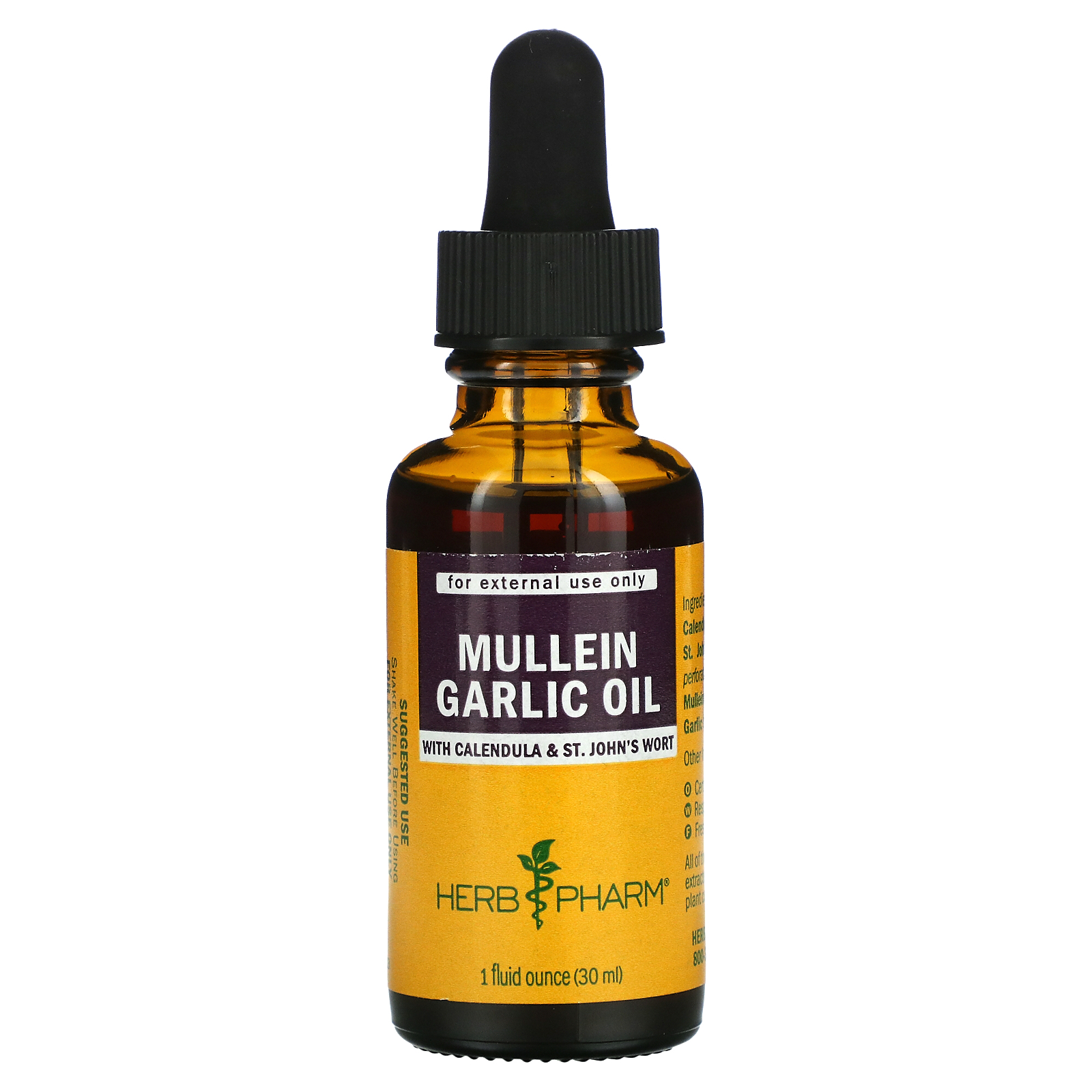 Herb Pharm, Mullein Garlic Oil with Calendula & St. John's Wort, 1 fl
