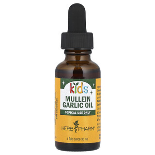 Herb Pharm, Huile à l'ail et à la molène, Pour les enfants, 30 ml