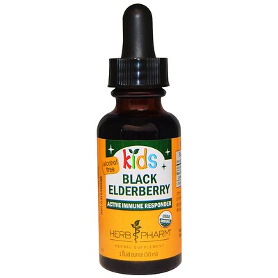 Herb Pharm Сироп для детей из бузины черной, безалкогольный, 1 жидкая унция (30 мл)