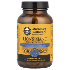Mushroom Wellness™, суміш грибів гребінчастої з рейші, 90 вегетаріанських капсул