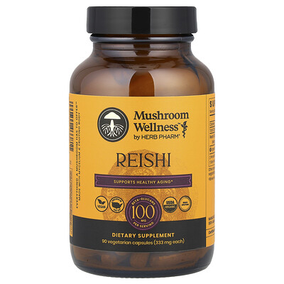 Herb Pharm, Mushroom Wellness™, Reishi, 90 cápsulas vegetales (333 mg por cápsula)