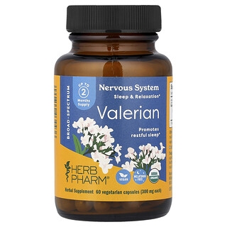 Herb Pharm, Valerian, 300 mg, 60 Vegetarian Capsules