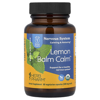 Herb Pharm, Lemon Balm Calm™, Zitronenmelisse, 500 mg, 60 pflanzliche Kapseln