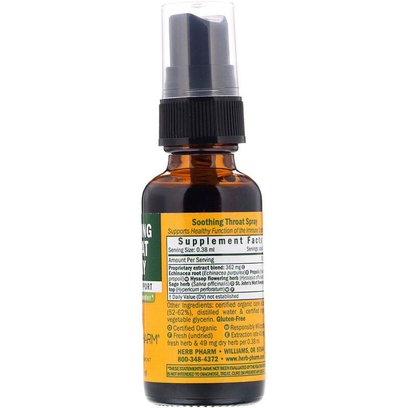 Herb Pharm Soothing Throat Spray 1 Fl Oz 296 Ml Iherb