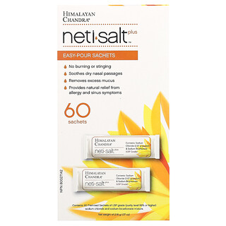 Himalayan Chandra, Neti Salt Plus，易倒小袋，60 小袋，0.07 盎司（2.16 克）
