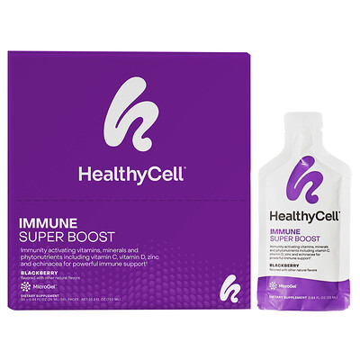HealthyCell, Superpotencia inmunitaria, Zarzamora, 30 sobres de gel, 25 ml (0,84 oz. líq.) cada uno