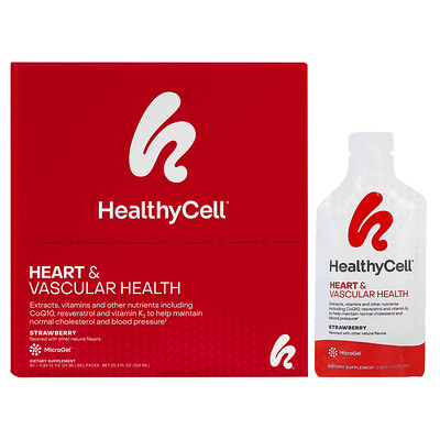 Product Image for HealthyCell, Heart & Vascular Health, Strawberry, 30 Gel Packs, 0.84 fl oz (25 ml) Each
