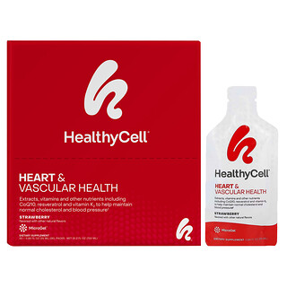 HealthyCell, Heart & Vascular Health, Strawberry, 30 Gel Packs, 0.84 fl oz (25 ml) Each