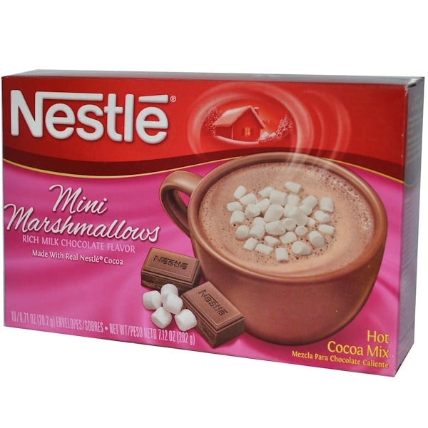 Nestle Hot Cocoa Mix, Мини-зефир, богатый вкус молочного шоколада, 10 пачек по 0.71 унций (20.2 г) (Discontinued Item) 