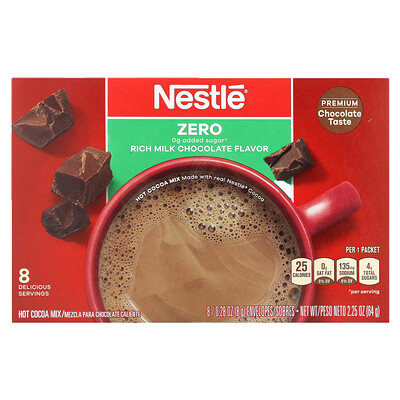 Nestle Hot Cocoa Mix смесь для приготовления горячего шоколада, насыщенный вкус молочного шоколада, 8упаковок по 8г (0,28унции)