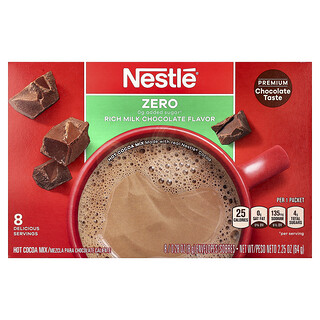 Nestle Hot Cocoa Mix, हॉट चॉकलेट मिक्स, रिच मिल्क चॉकलेट, 8 लिफाफे प्रत्येक 8 g