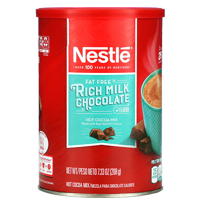 Купить Nestle Hot Cocoa Mix Насыщенный вкус молочного шоколада, без жира, 208 г (7, 33 унции)