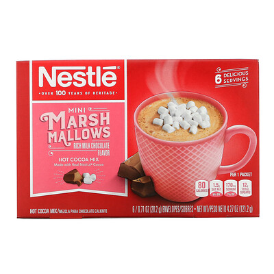 

Nestle Hot Cocoa Mix мини-маршмэллоу насыщенный вкус молочного шоколада 6 упаковок по 20 2 г (0 71 унции)