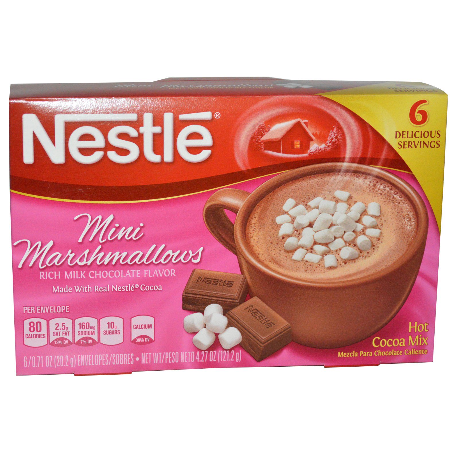 Nestle Hot Cocoa Mix Mini Marshmallows Rich Milk Chocolate Flavor 6 Envelopes 071 Oz 202 