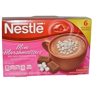 Nestle Hot Cocoa Mix, Кусочки зефира, Смесь для приготовления горячего какао, 6 пакетов, каждый по 0,71 унции (20,2 г)