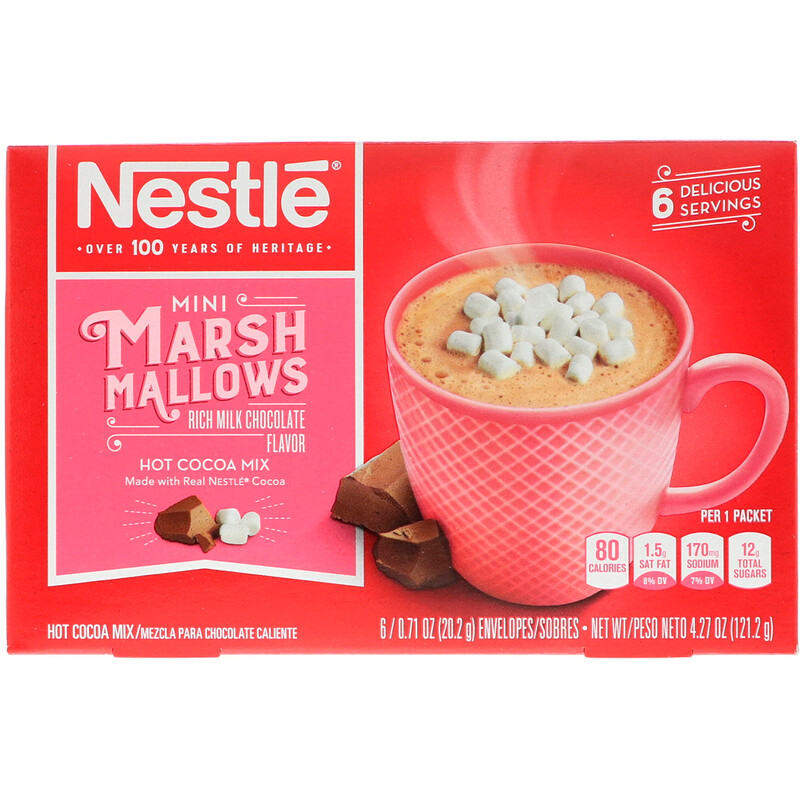 Nestle Hot Cocoa Mix, Mini Marshmallows, Rich Milk Chocolate Flavor, 6