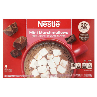 Nestle Hot Cocoa Mix, Mini Marshmallows, Rich Milk Chocolate, Mini-Marshmallows, kräftiger Milchschokoladengeschmack, 8 Päckchen, 24,2 g (0,85 oz.)