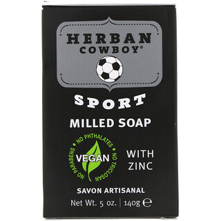Herban Cowboy, Sport, Milled Soap, 5 oz (140 g)