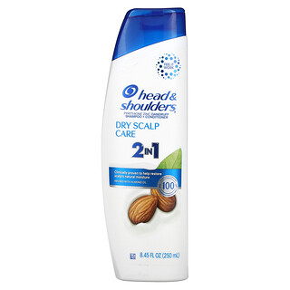 Head & Shoulders, Sampo + Kondisioner 2 in 1, Perawatan Kulit Kepala Kering, Mengandung Minyak Almon, 250 ml (8,45 ons cairan)