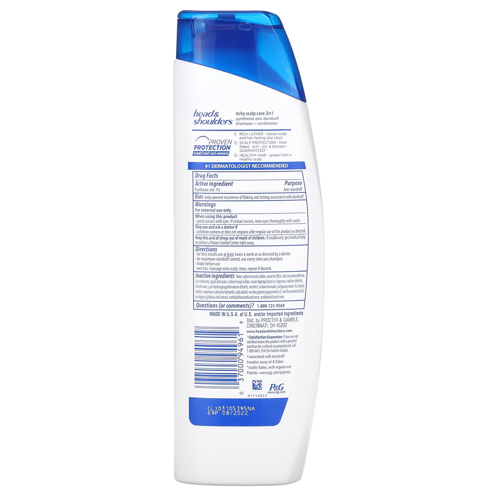 Head & Shoulders, Itchy Scalp Care, 2 in 1 Shampoo + Conditioner ...