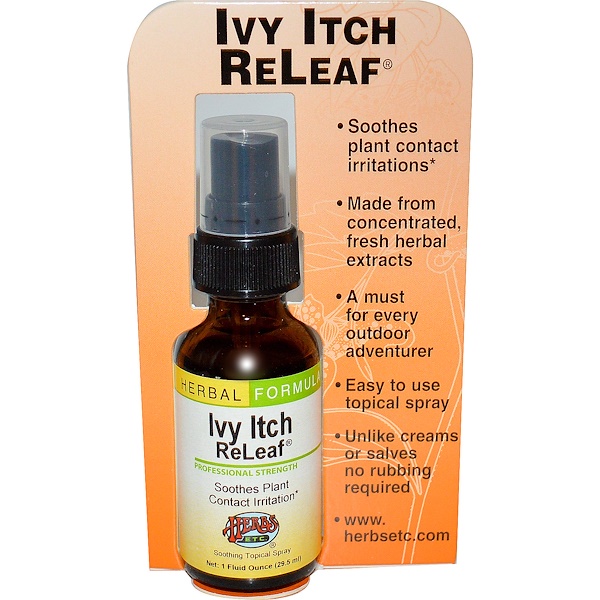 Herbs Etc., Ivy Itch ReLeaf, Soothing Topical Spray, 1 fl oz (29.5 ml