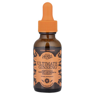 هربس إنك.‏, Ultimate Ginseng ™ ، أونصة سائلة واحدة (30 مل)