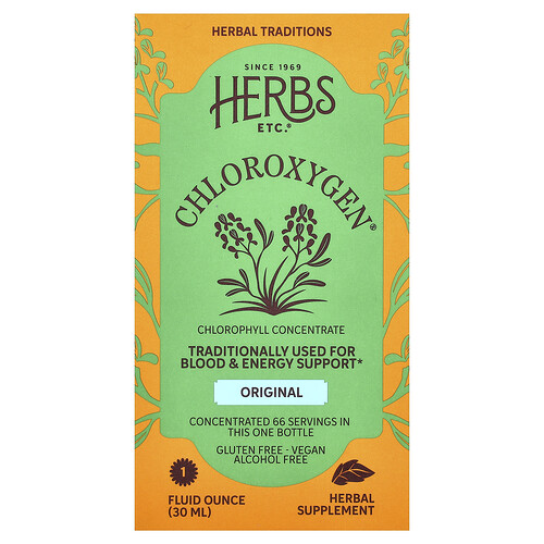 허브 Herbs Etc., ChlorOxygen®, 엽록소 농축물, 오리지널, 알코올 무함유, 30ml(1fl oz)