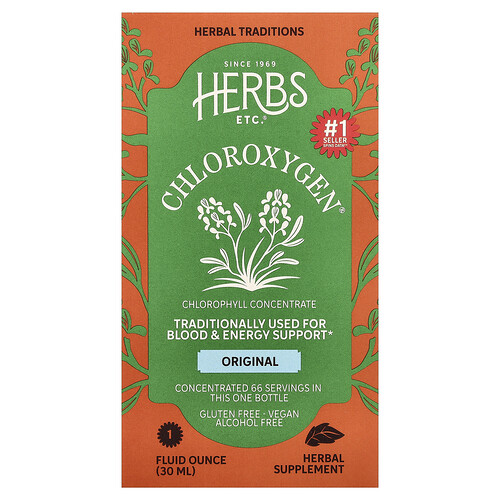 Herbs Etc., ChlorOxygen®, Chlorophyll Concentrate, Original, Alcohol Free, 1 fl oz (30 ml)