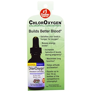Herbs Etc., ChlorOxygen, концентрат хлорофилла без алкоголя, 1 жидкая унция (29,6 мл)