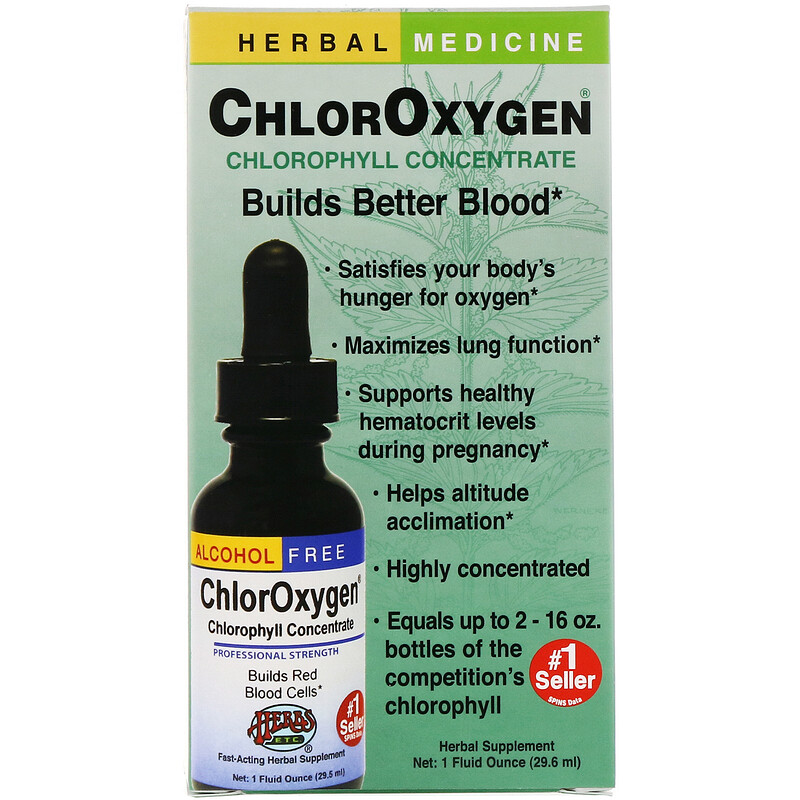 Herbs Etc., ChlorOxygen, Chlorophyll Concentrate, Alcohol Free, 1 fl oz