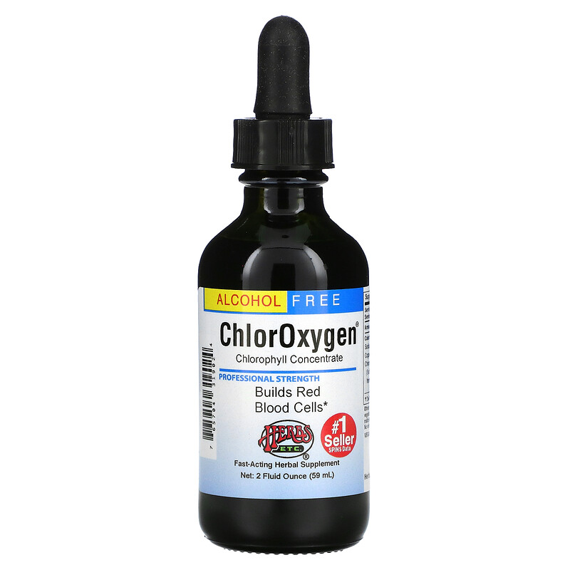 Herbs Etc., ChlorOxygen, Chlorophyll Concentrate, Alcohol Free, 2 fl oz