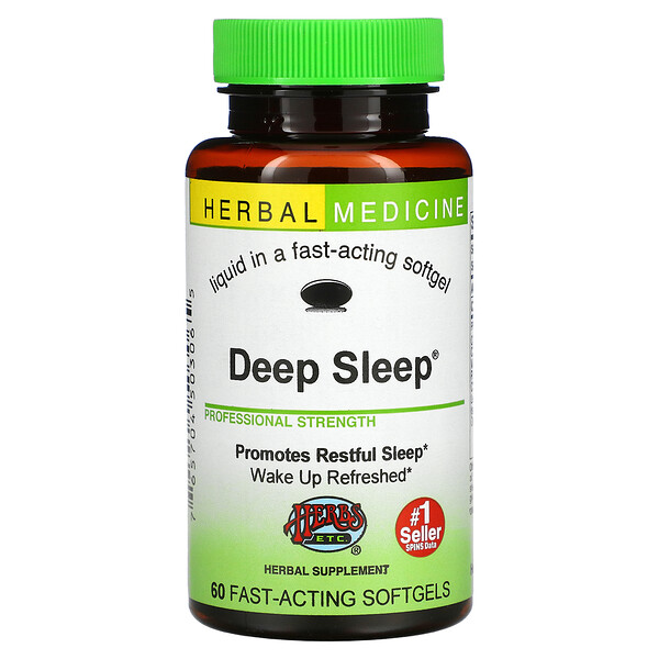 Herbs Etc., Deep Sleep（ディープスリープ）、速効性ソフトジェル60粒