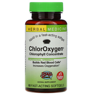 Herbs Etc., ChlorOxygen, Concentrado de clorofila, 60 cápsulas gelatinosas de ação rápida