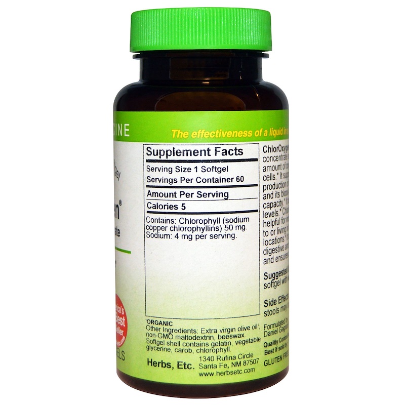Herbs Etc., ChlorOxygen, Chlorophyll Concentrate, 60 FastActing
