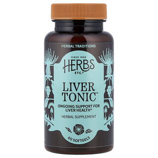 Herbs Etc., Liver Tonic™, 60 Kapsul Gel Lunak
