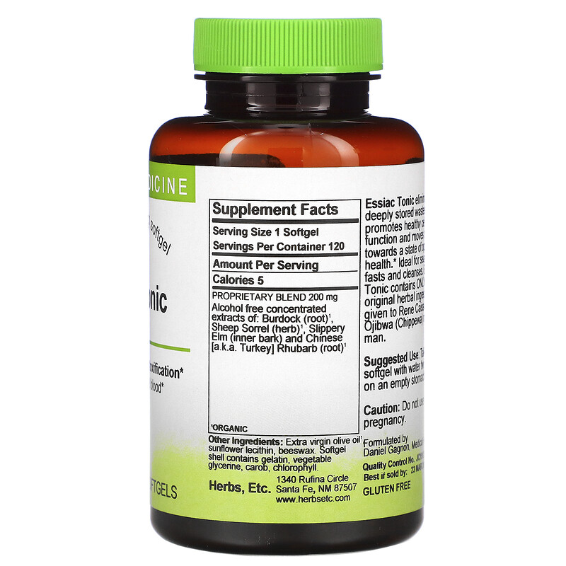 Herbs Etc., Essiac Tonic, 120 FastActing Softgels iHerb