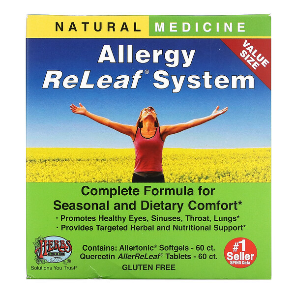 Herbs Etc.‏, Allergy ReLeaf System, 2 Bottles, 60 Softgels/Tablets