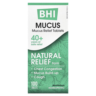 MediNatura, BHI, Soulagement du mucus, 100 comprimés