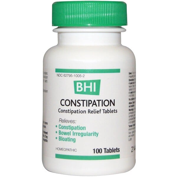 MediNatura, BHI, Constipation, 100 Tablets