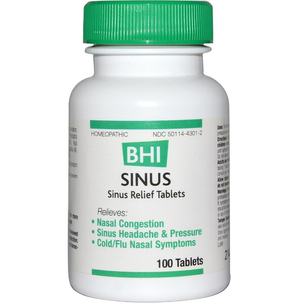 MediNatura, BHI, Sinus, 100 Tabletten
