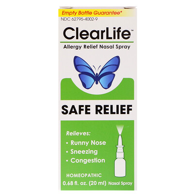 

MediNatura ClearLife, безопасное облегчение, назальный спрей против аллергии, 0,68 ж. унц. (20 мл)