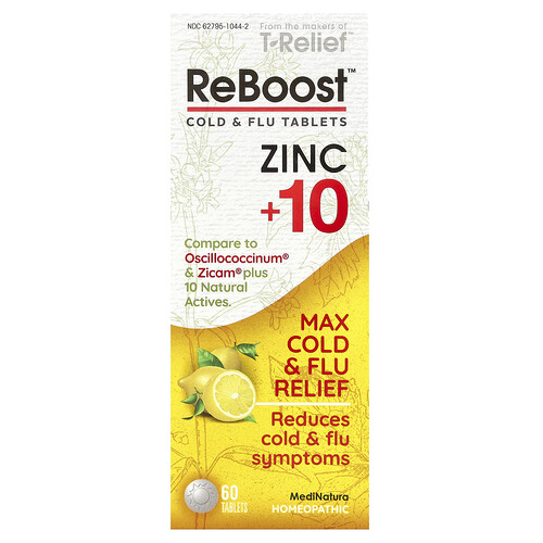 MediNatura TRelief ReBoost Zinc 10 Max Cold Flu Relief 60 Tablets MediNatura TRelief ReBoost Zinc 10 Max Cold Flu Relief 60 Tablets