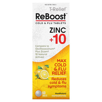 

MediNatura T-Relief ReBoost Zinc +10 Cold & Flu Tablets 60 Tablets