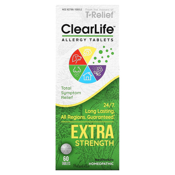 MediNatura‏, ClearLife Allergy Tablets، قوة مضاعفة، 60 قرصًا
